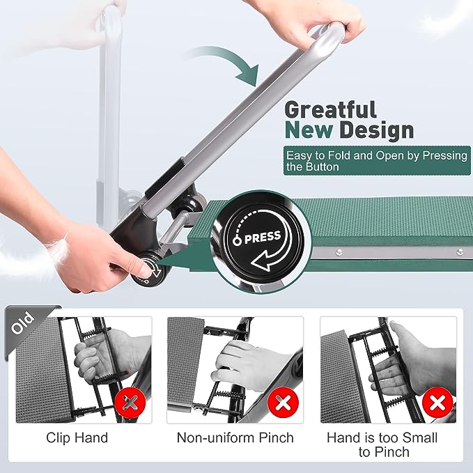 Endynino Garden Kneeler and Seat with Soft EVA Pad Button-Press Design, Foldable and Lightweight, Garden Stool with Tool Bag