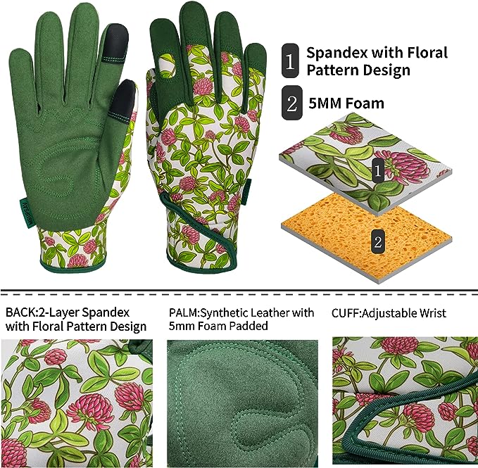 MSUPSAV Thorn Proof&Puncture Resistant Gardening Gloves with Grip,Garden  Gloves for Women, Leather Work Gloves,Gifts
